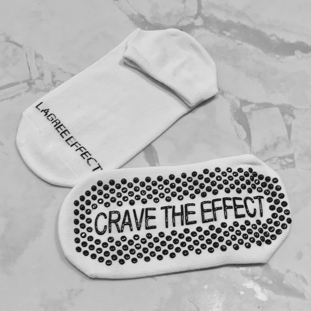 WHITE CRAVE THE EFFECT GRIP SOCKS – Lagree Effect Shop